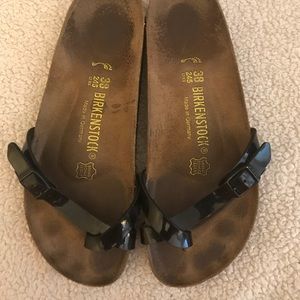 Size 38 N black patent leather Birkenstocks